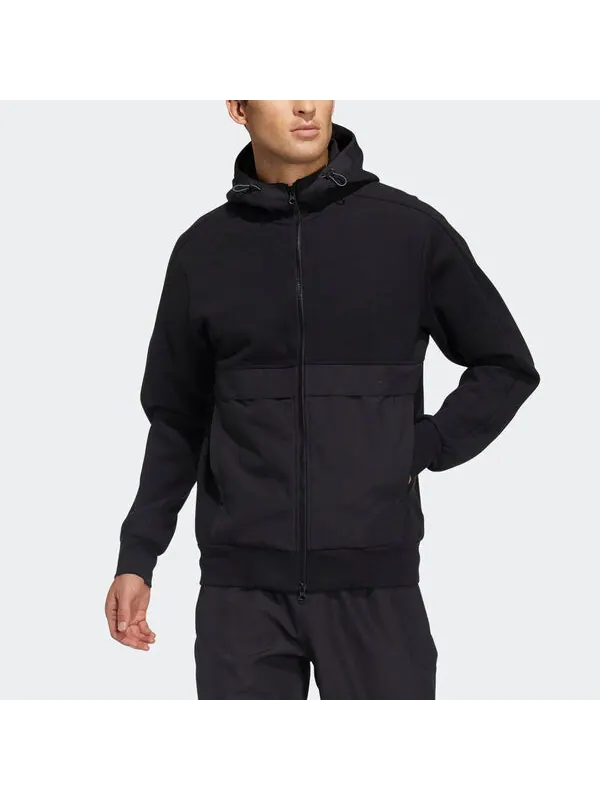 Куртка adidas Th Jkt Kn Fabmx Splicing Big Pocket Hooded Jacket Black — изображение 3 из 4, черный