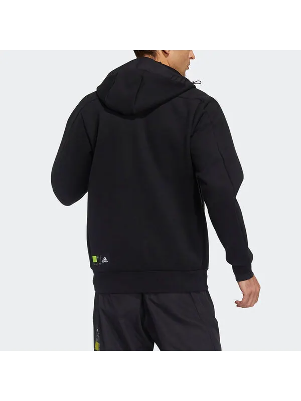 Куртка adidas Th Jkt Kn Fabmx Splicing Big Pocket Hooded Jacket Black — изображение 4 из 4, черный