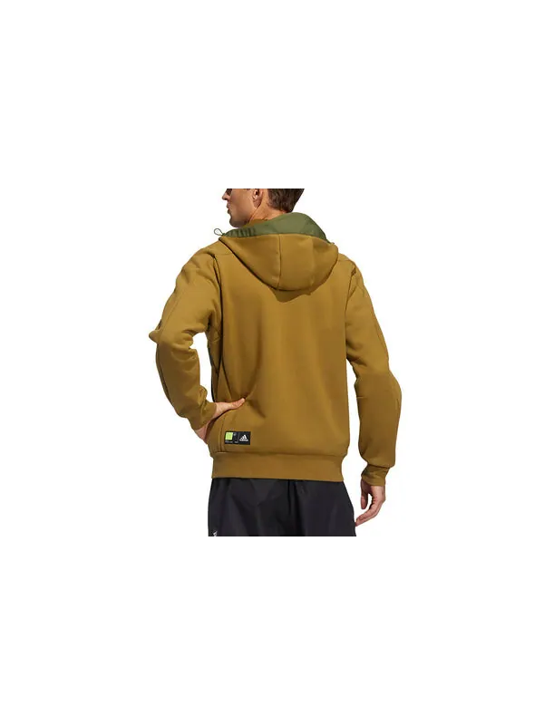 Куртка adidas Th Jkt Kn Fabmx Solid Color Casual Sports Hooded Jacket Brown — изображение 2 из 3, коричневый