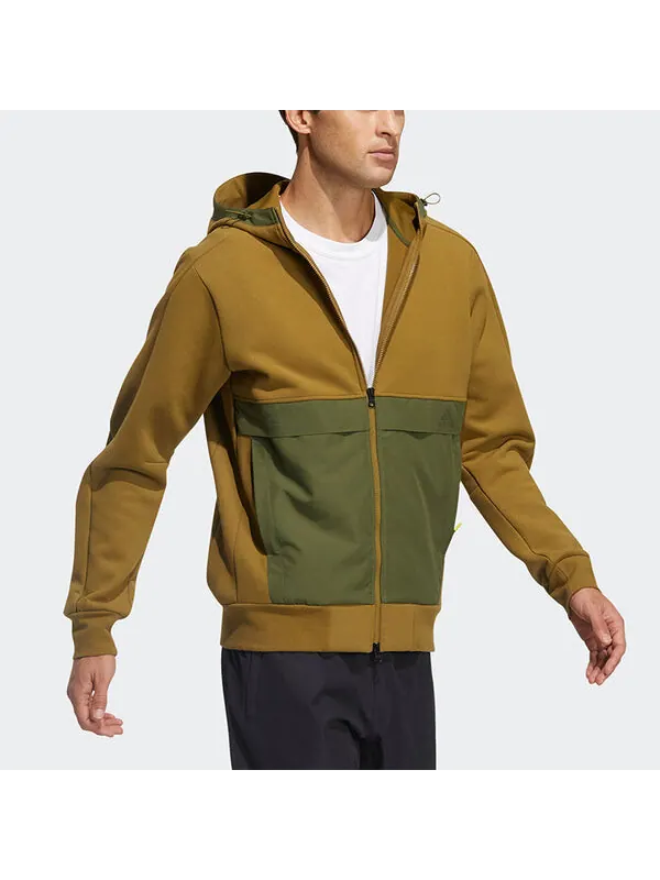 Куртка adidas Th Jkt Kn Fabmx Solid Color Casual Sports Hooded Jacket Brown — изображение 3 из 3, коричневый