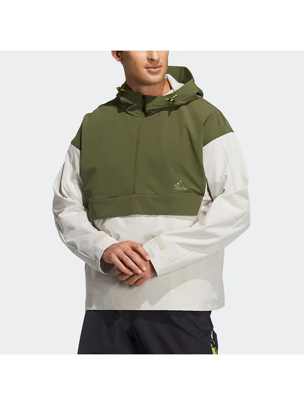 Куртка adidas Th Jacket Woven Anorak Green/White — изображение 2 из 4, коричневый