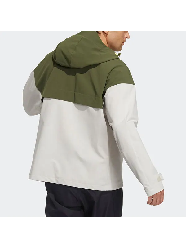 Куртка adidas Th Jacket Woven Anorak Green/White — изображение 3 из 4, коричневый
