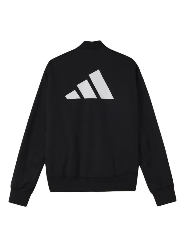 Куртка adidas Fi Jkt Wv Bomb Logo Printing Fleece Lined Stay Warm Sports Jacket Black — изображение 1 из 4, черный