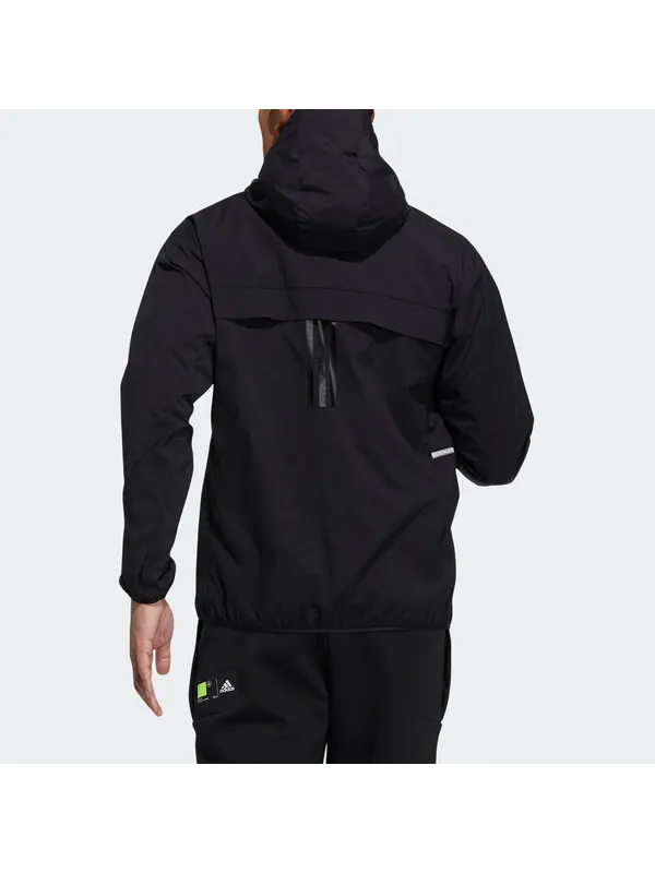 Куртка adidas Sports Windproof Woven Hooded Jacket Black — изображение 3 из 4, черный