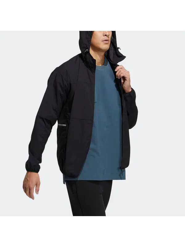 Куртка adidas Sports Windproof Woven Hooded Jacket Black — изображение 4 из 4, черный