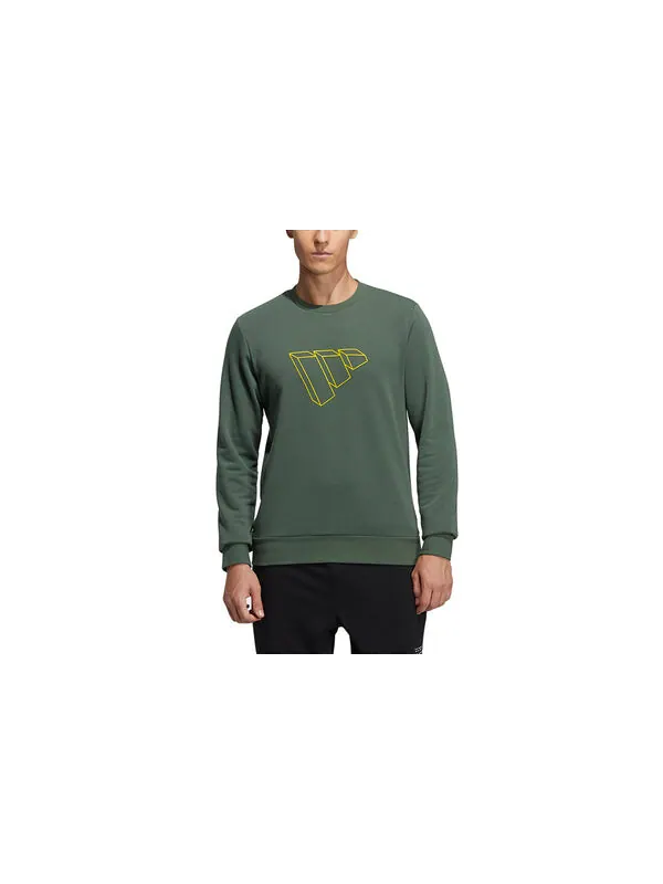 Толстовка adidas Fi Swt Ft Bos Casual Sports Round Neck Pullover Green — изображение 3 из 4, зеленый