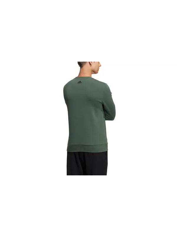 Толстовка adidas Fi Swt Ft Bos Casual Sports Round Neck Pullover Green — изображение 4 из 4, зеленый