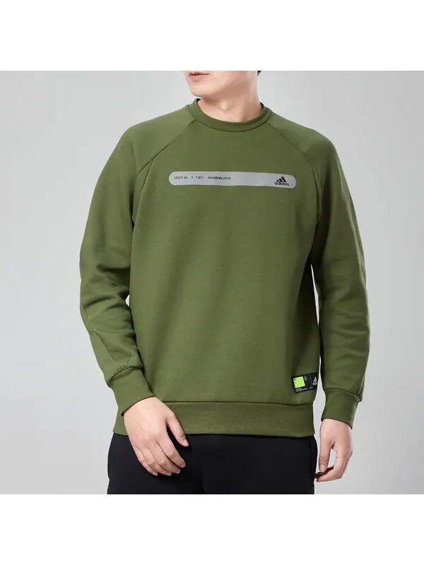 Толстовка с капюшоном th swt dk ref casual sports round neck pullover green Adidas — изображение 3 из 4, зеленый