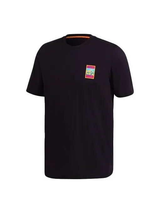 Футболка originals pattern printing casual sports short sleeve black Adidas — изображение 1 из 4, черный