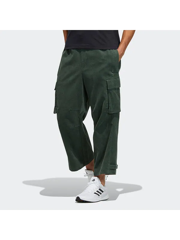 Спортивные штаны adidas Ub Pnt Cdr Sports Cargo Pocket corduroy Long Pants Green — изображение 2 из 4, зеленый