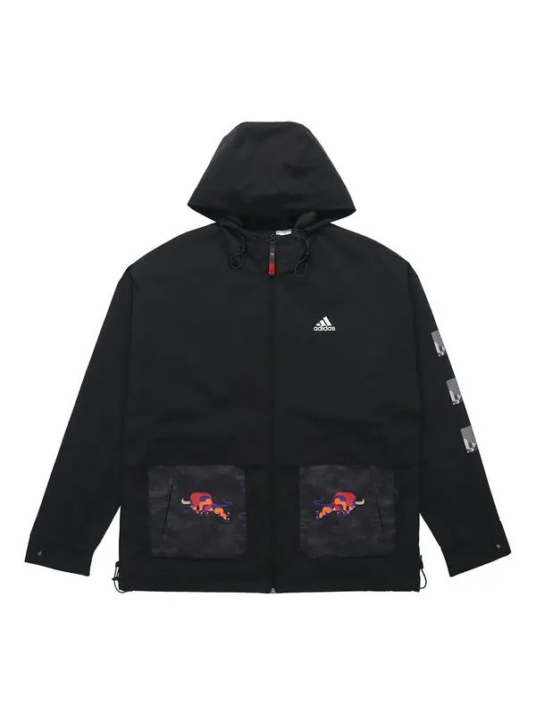 Куртка adidas CNY JKT Training Sports hooded Fleece Lined Jacket Black — изображение 1 из 4, черный