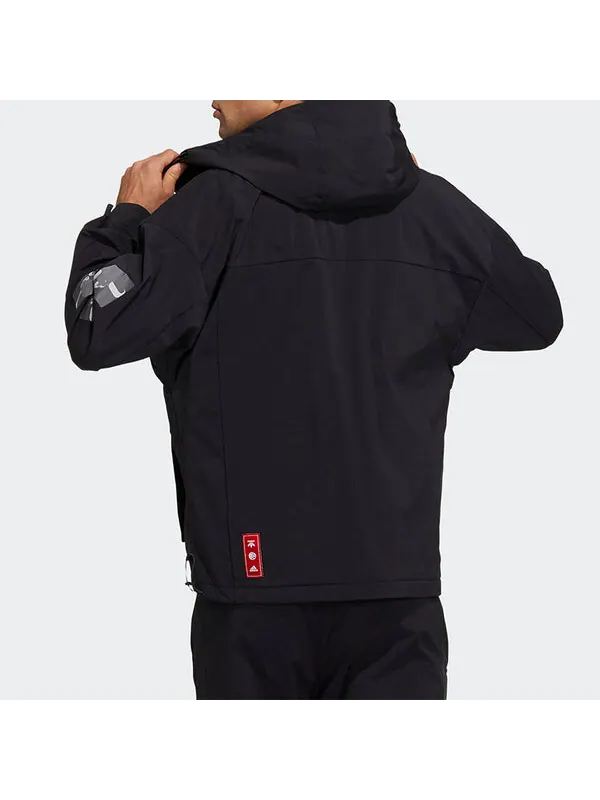 Куртка adidas CNY JKT Training Sports hooded Fleece Lined Jacket Black — изображение 4 из 4, черный