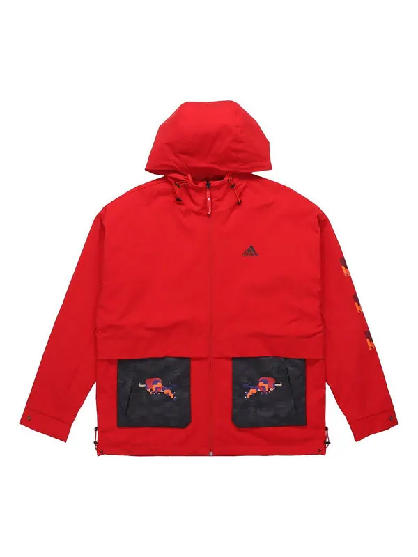Куртка adidas Cny Jkt New Year's Edition Casual Sports Hooded Jacket Red — изображение 1 из 4, красный