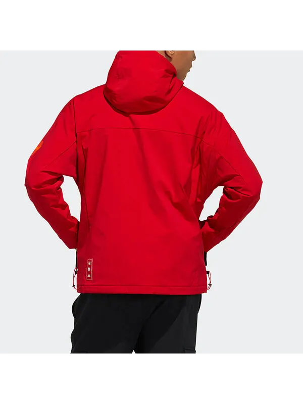 Куртка adidas Cny Jkt New Year's Edition Casual Sports Hooded Jacket Red — изображение 4 из 4, красный