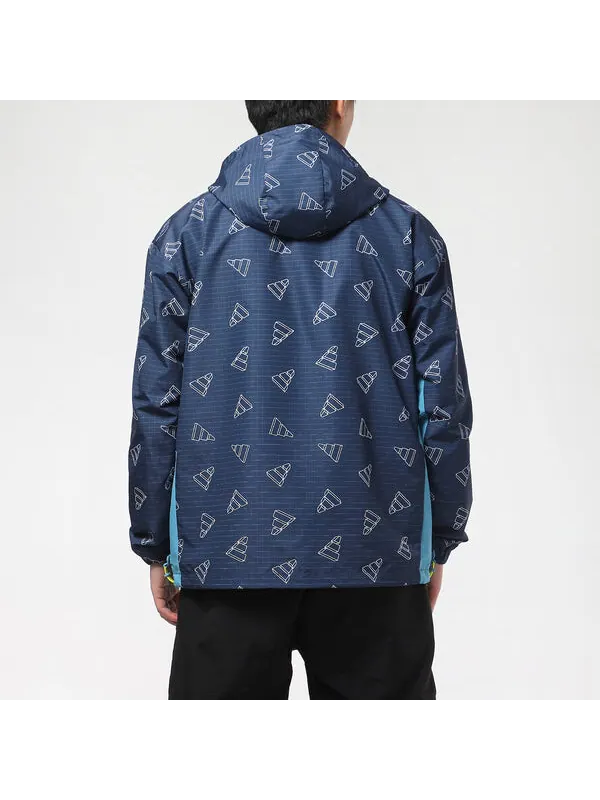 Куртка adidas Men's Logo Print Hooded Jacket Blue — изображение 4 из 4, синий