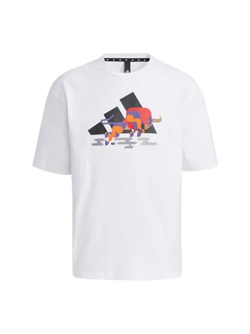 Футболка adidas CNY GFX T Subject Pattern Training Sports Short Sleeve White — изображение 1 из 4, белый