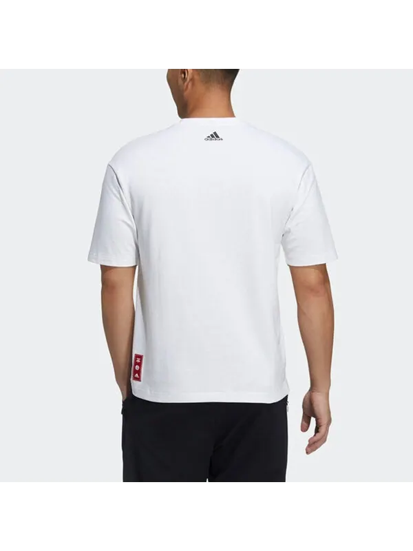 Футболка adidas CNY GFX T Subject Pattern Training Sports Short Sleeve White — изображение 3 из 4, белый