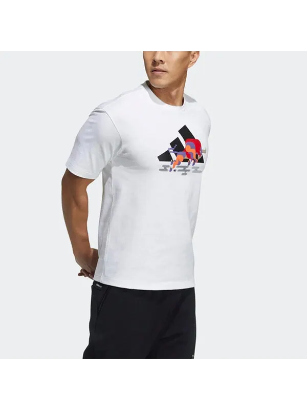 Футболка adidas CNY GFX T Subject Pattern Training Sports Short Sleeve White — изображение 4 из 4, белый