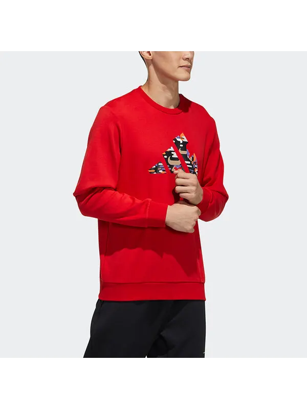 Толстовка с капюшоном cny с принтом графического логотипа красная Adidas — изображение 4 из 4, светлый красный