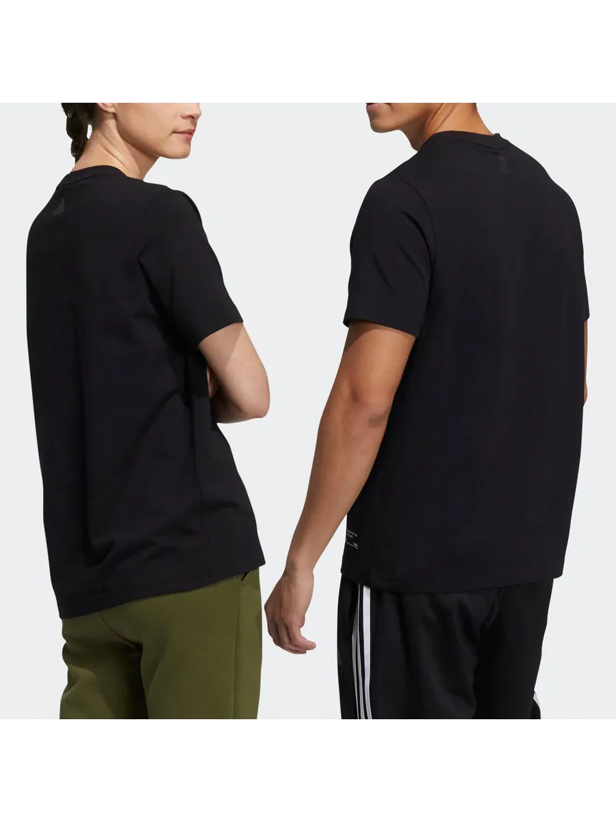 Футболка adidas China Tee Casual Sports Round Neck Short Sleeve Couple Style Black — изображение 4 из 6, черный