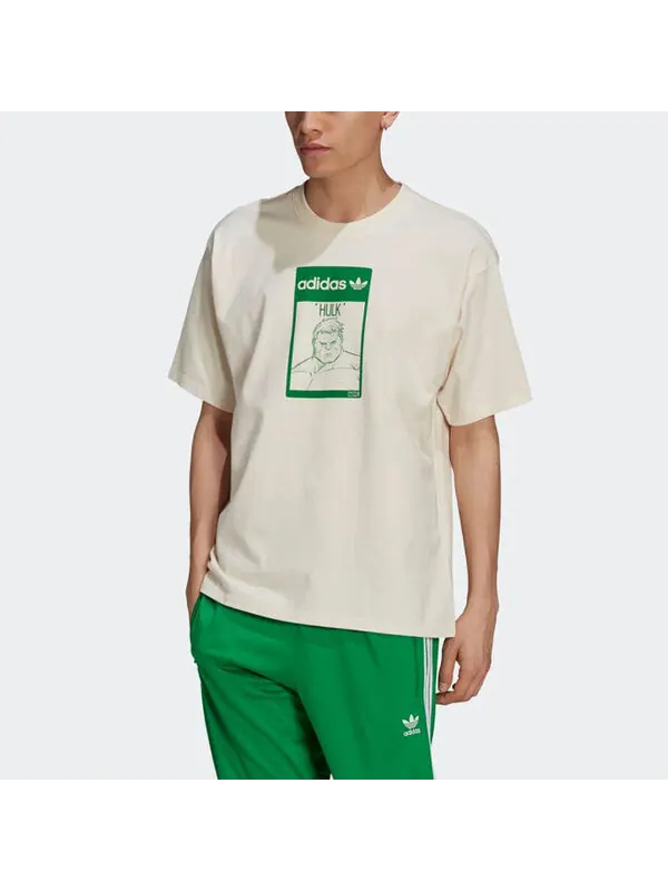 Футболка originals x marvel hulk унисекс Adidas — изображение 2 из 4, белый