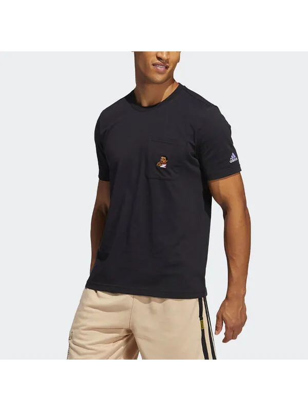 Футболка dame avatar pkt lillard basketball sports pocket loose round neck short sleeve black Adidas — изображение 2 из 4