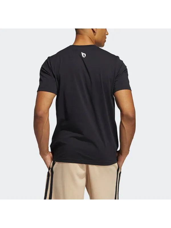 Футболка dame avatar pkt lillard basketball sports pocket loose round neck short sleeve black Adidas — изображение 3 из 4