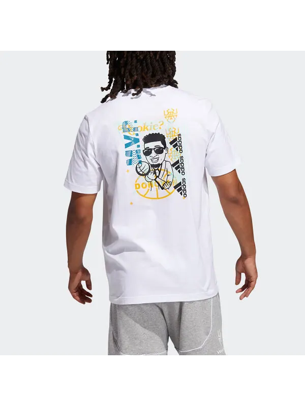 Футболка don avt rook баскетбол спорт печать круглый вырез короткий рукав Adidas — изображение 3 из 4, белый