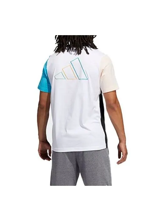 Футболка color block printing logo basketball short sleeve black Adidas — изображение 1 из 4, черный