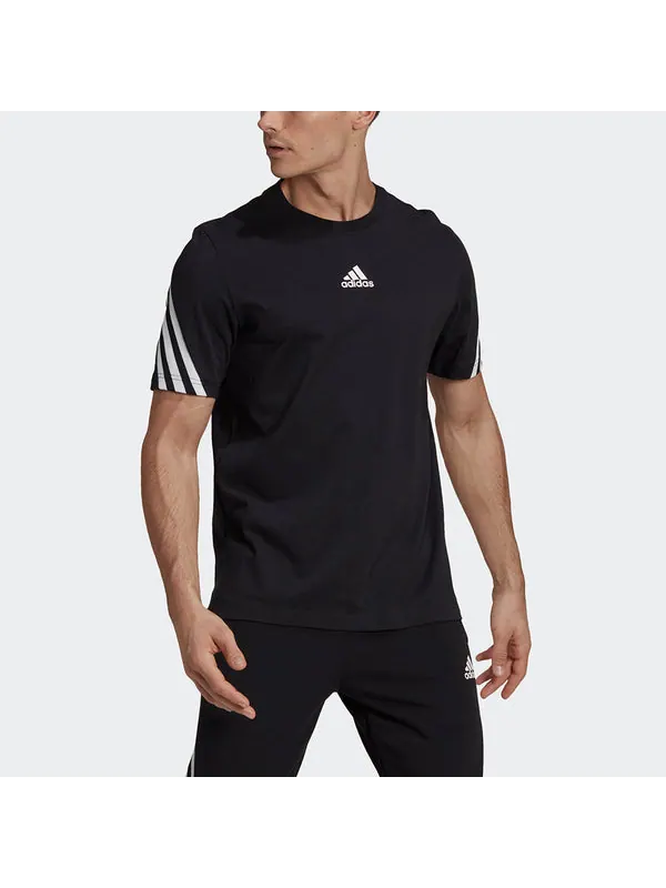 Футболка m 3s tape tee printing sports short sleeve black Adidas — изображение 2 из 4, черный