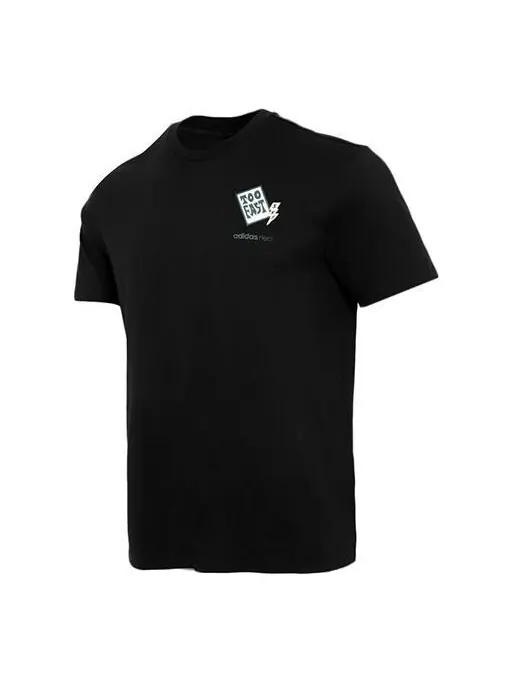 Футболка casual sports breathable round neck short sleeve black Adidas — изображение 1 из 4, черный