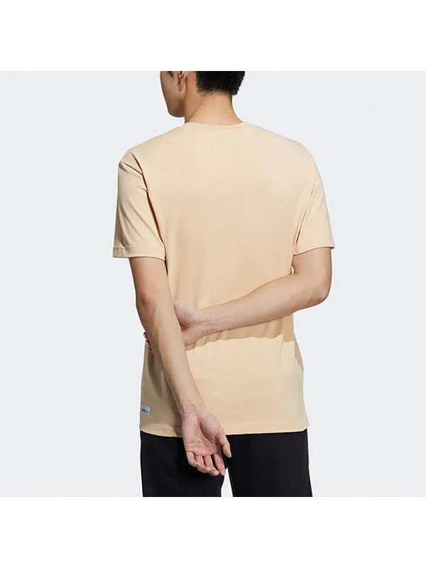 Футболка neo m ss may tee 2 logo embroidery knit sports male yellow Adidas — изображение 3 из 4, желтый