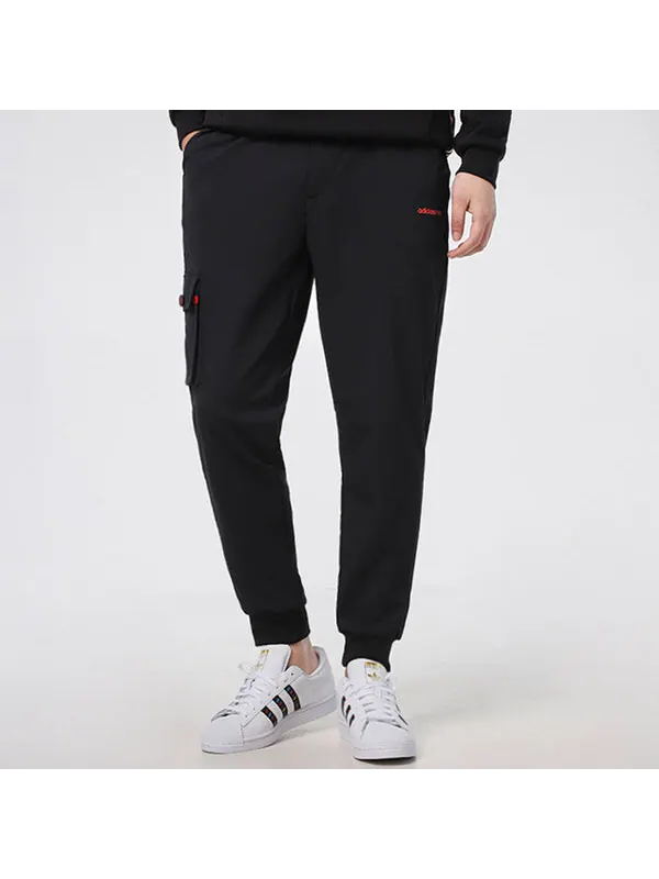 Спортивные штаны adidas neo Running Training Cozy Breathable Casual Woven Sports Pants Black — изображение 3 из 4, черный