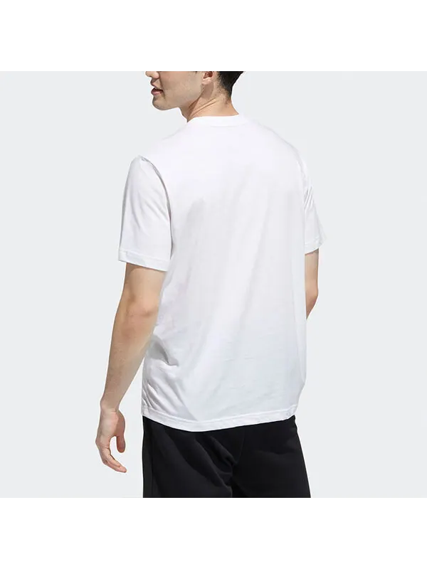 Футболка neo tie dye logo printing sports round neck short sleeve white Adidas — изображение 3 из 4, белый
