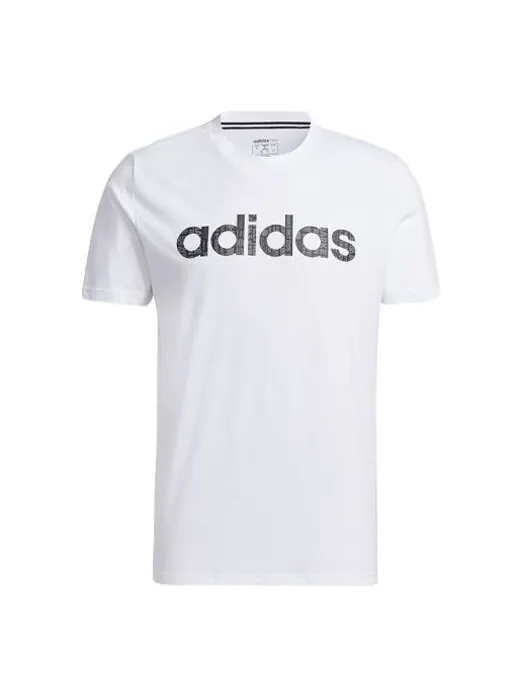 Футболка Men's adidas neo Logo Alphabet Printing Sports Short Sleeve White T-Shirt — изображение 1 из 4, мульти
