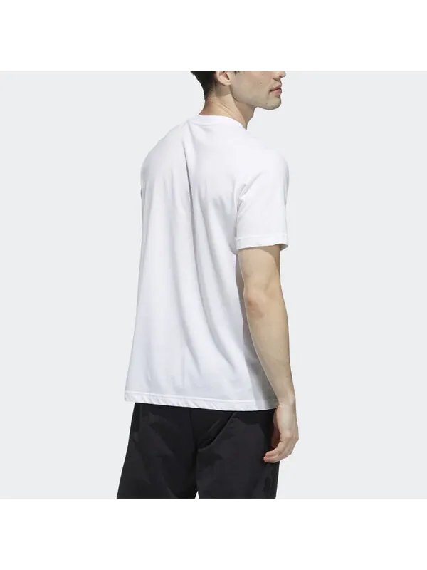 Футболка Men's adidas neo Logo Alphabet Printing Sports Short Sleeve White T-Shirt — изображение 3 из 4, мульти