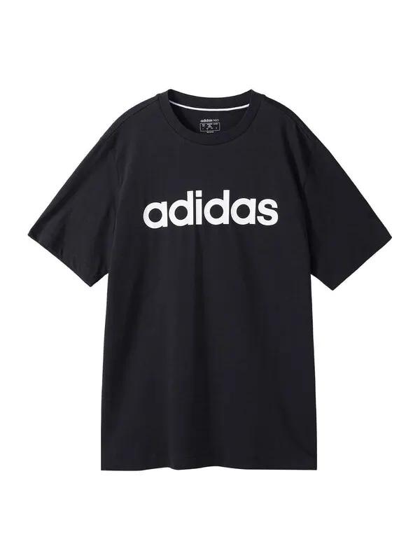 Футболка adidas neo M Ce Logo T1 Casual Sports Round Neck Training Short Sleeve Black — изображение 1 из 4, черный