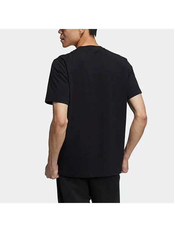 Футболка adidas neo M Ce Logo T1 Casual Sports Round Neck Training Short Sleeve Black — изображение 4 из 4, черный