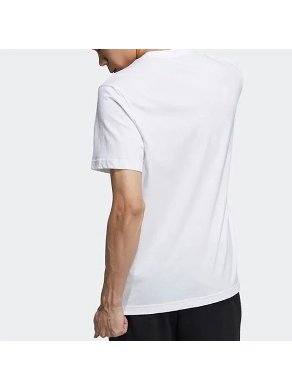 Футболка adidas neo M Ce Logo T1 Logo Printing Sports Round Neck Training Short Sleeve White — изображение 4 из 4, белый