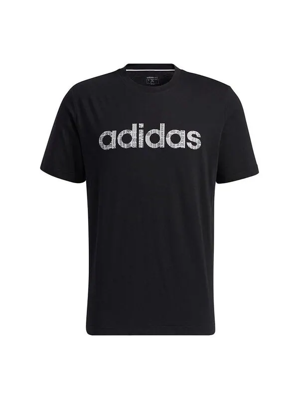 Футболка neo m ce grph tee1 logo printing sports short sleeve black Adidas — изображение 1 из 4, черный