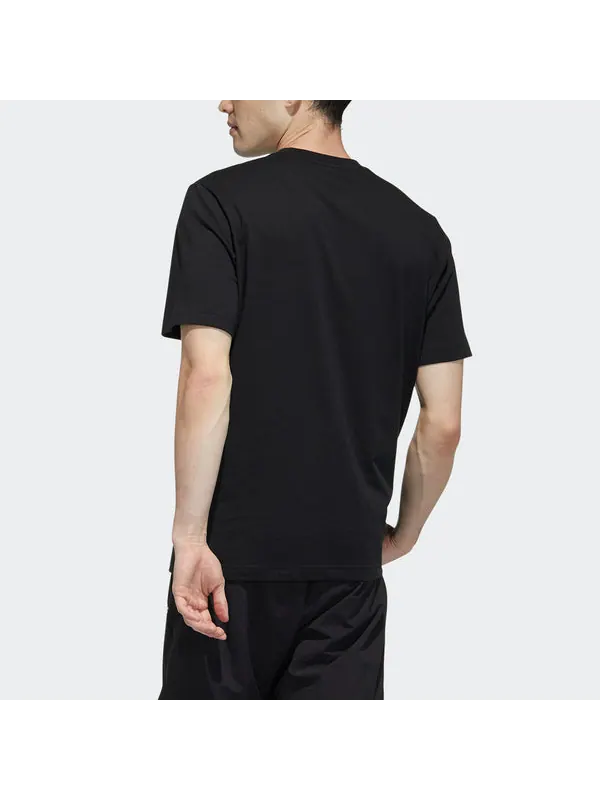 Футболка neo m ce grph tee1 logo printing sports short sleeve black Adidas — изображение 3 из 4, черный