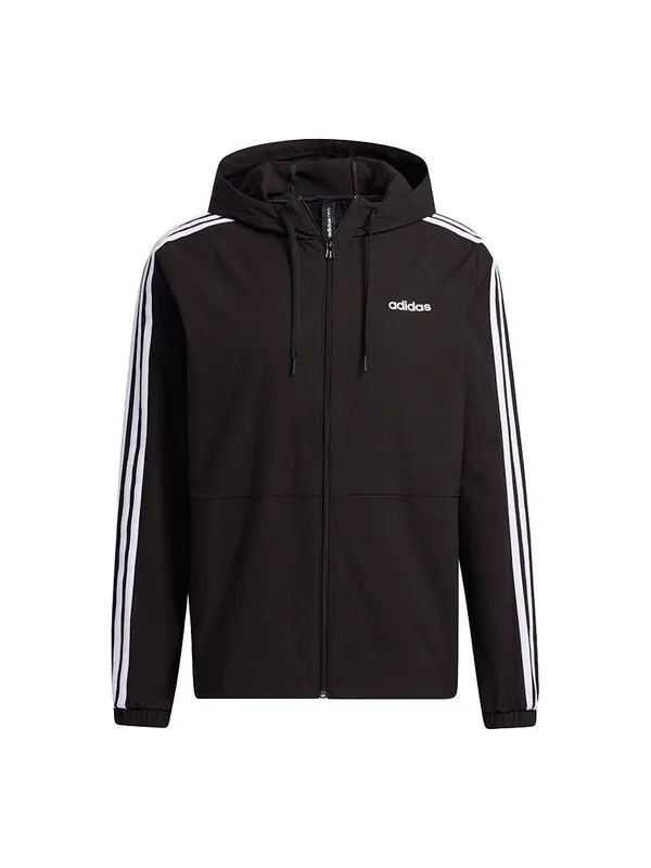 Куртка adidas neo M Ce 3s Wb Classic Stripe Windproof waterproof Sports Hooded Jacket Black — изображение 1 из 4, черный