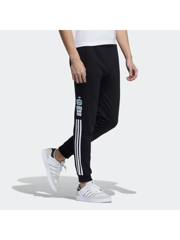 Спортивные штаны adidas neo M Freye Tp Stripe Bundle Feet Sports Long Pants Black — изображение 4 из 4, черный