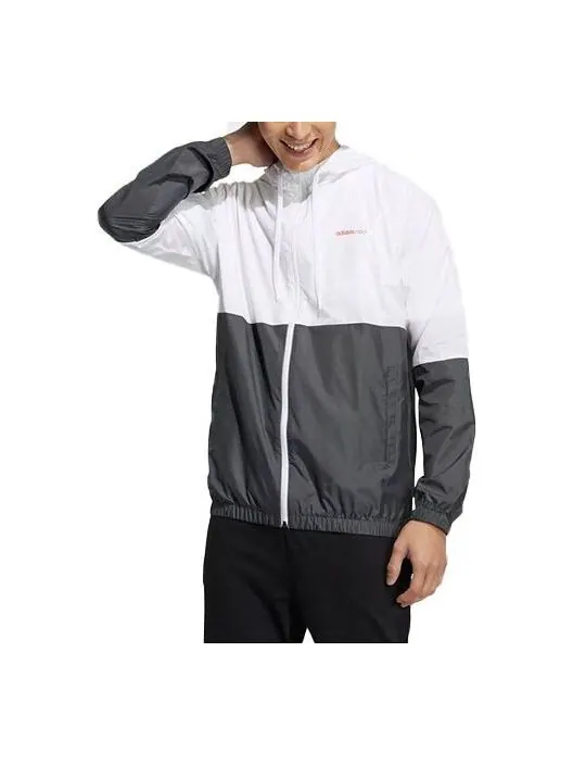 Куртка adidas neo M Fav Any Wb 1 Contrasting Colors Logo Printing Sports Jacket White Gray — изображение 1 из 3, белый, серый