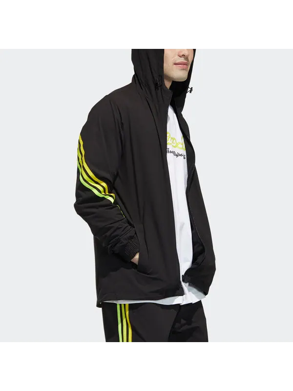 Куртка adidas neo M Fav 3s Wb 2 Stripe Sports hooded Logo Jacket Black — изображение 4 из 4, мульти
