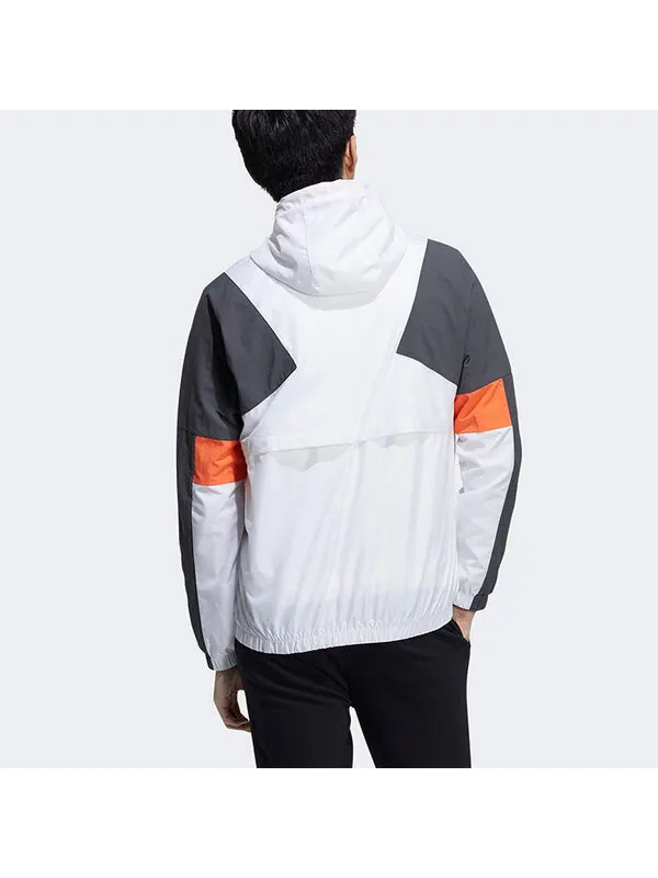 Куртка adidas neo Outdoor Sports Windproof Woven hooded Logo Jacket White Gray Colorblock — изображение 3 из 4