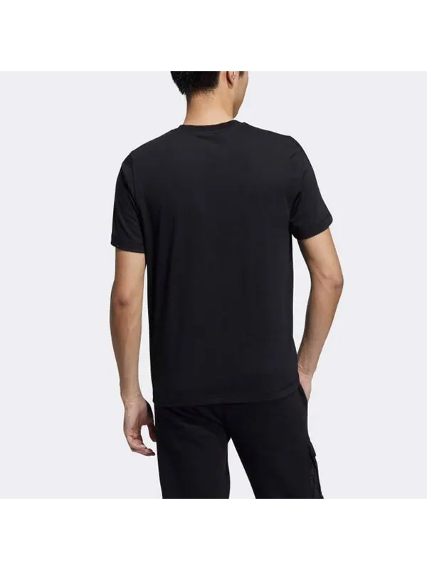 Футболка neo athleisure casual sports round neck short sleeve black Adidas — изображение 3 из 4, черный