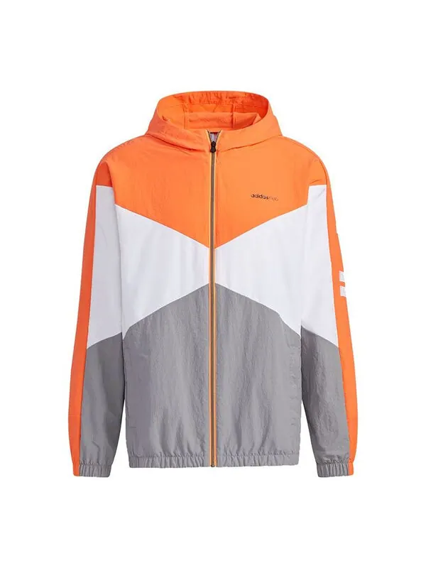 Куртка adidas neo M Cs Cb Wb Logo Embroidered Splicing Contrasting Colors Hooded Jacket Orange — изображение 1 из 4, желтый