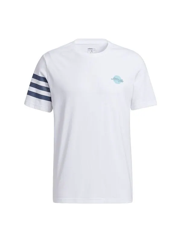 Футболка neo casual sports round neck short sleeve white Adidas — изображение 1 из 4, белый