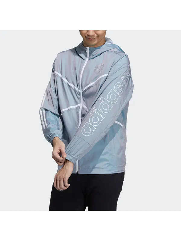 Куртка adidas neo M Hype Wb Q2 Casual Sports Hooded Jacket Blue — изображение 2 из 4, темный синий